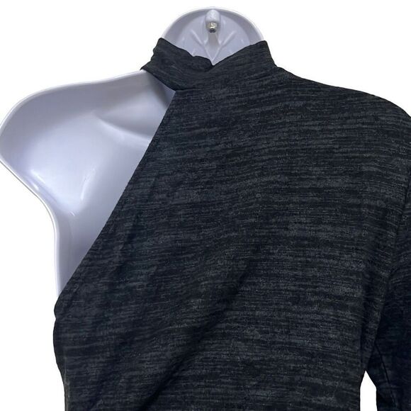 Revolve n:philanthropy Electra Mini Dress Charcoal One Shoulder High Neck XS NWT - Picture 8 of 15